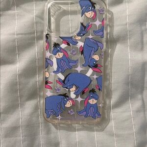 Eeyore Blue Pattern Clear Phone Case - iPhone 14 Pro Max